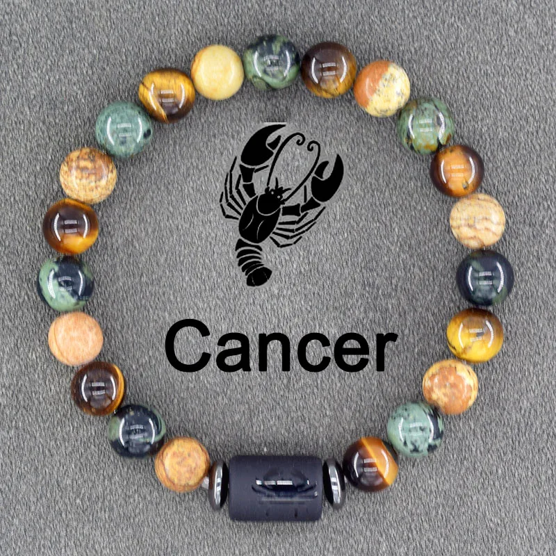 Zodiac Sign Bracelet Homme 12 Constellation Bangles Men Gemini Virgo Leo Libra Bracelet Women Friendship Gift Bracelet on Hand