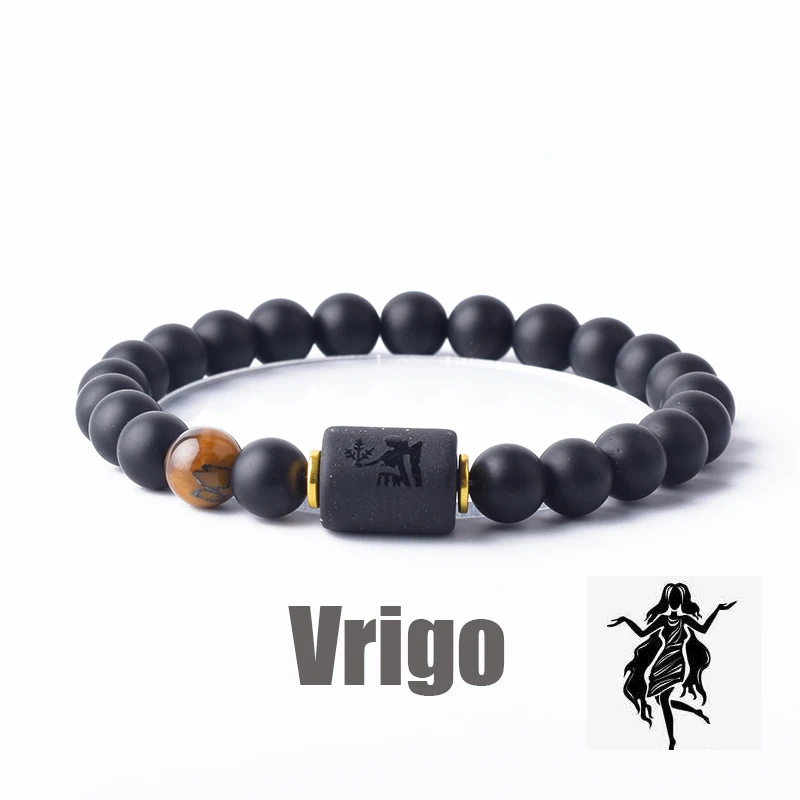 Zodiac Sign Bracelet Homme 12 Constellation Bangles Men Gemini Virgo Leo Libra Bracelet Women Friendship Gift Bracelet on Hand
