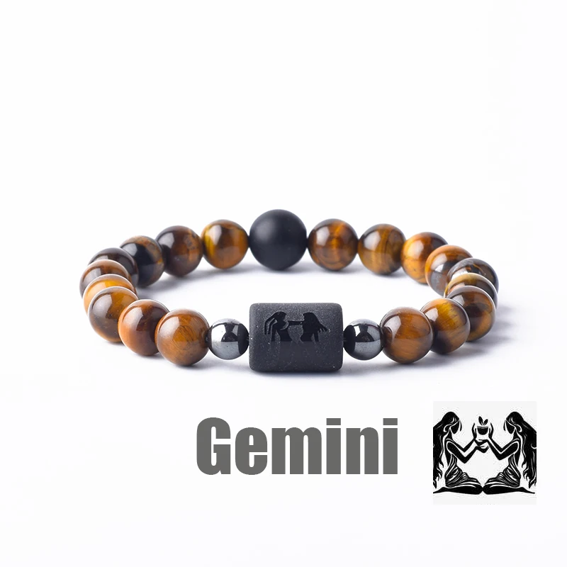 Zodiac Sign Bracelet Homme 12 Constellation Bangles Men Gemini Virgo Leo Libra Bracelet Women Friendship Gift Bracelet on Hand