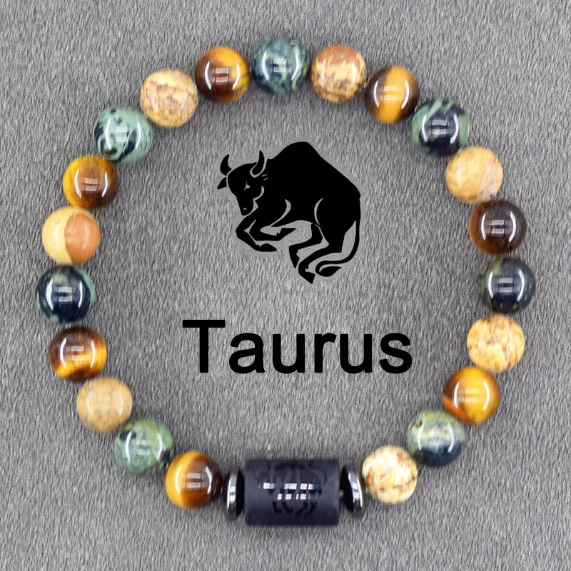Zodiac Sign Bracelet Homme 12 Constellation Bangles Men Gemini Virgo Leo Libra Bracelet Women Friendship Gift Bracelet on Hand