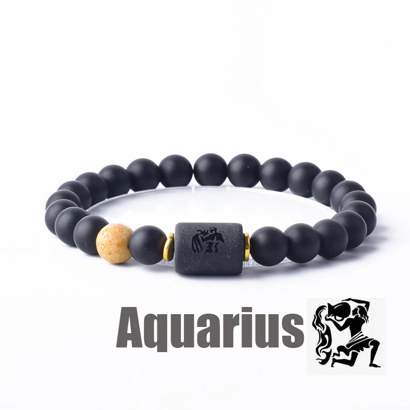 Zodiac Sign Bracelet Homme 12 Constellation Bangles Men Gemini Virgo Leo Libra Bracelet Women Friendship Gift Bracelet on Hand