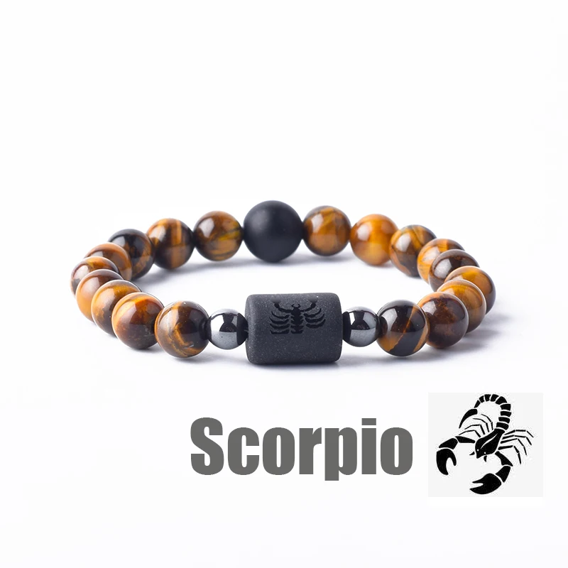 Zodiac Sign Bracelet Homme 12 Constellation Bangles Men Gemini Virgo Leo Libra Bracelet Women Friendship Gift Bracelet on Hand