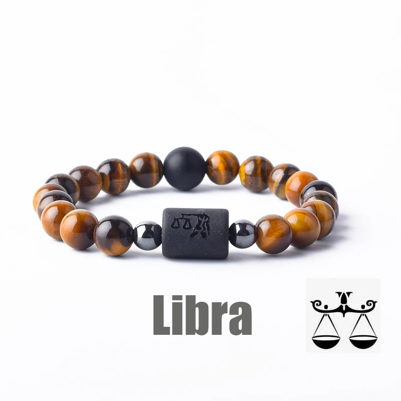 Zodiac Sign Bracelet Homme 12 Constellation Bangles Men Gemini Virgo Leo Libra Bracelet Women Friendship Gift Bracelet on Hand