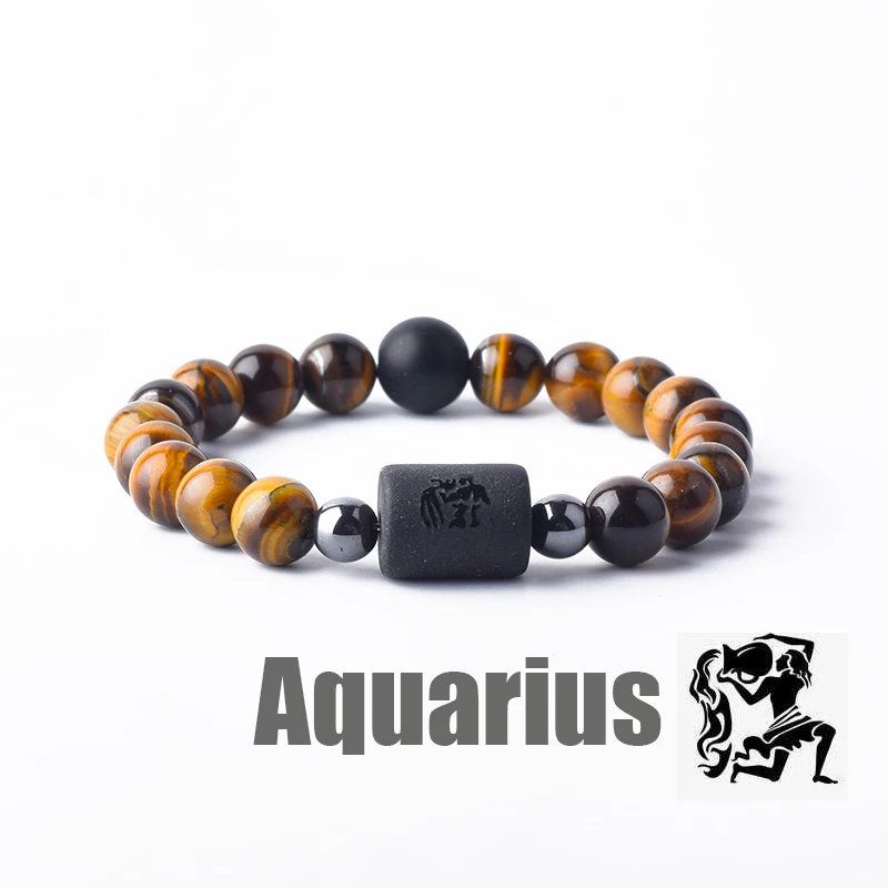 Zodiac Sign Bracelet Homme 12 Constellation Bangles Men Gemini Virgo Leo Libra Bracelet Women Friendship Gift Bracelet on Hand