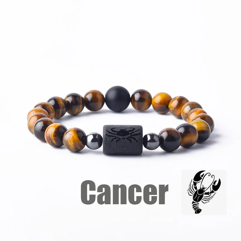 Zodiac Sign Bracelet Homme 12 Constellation Bangles Men Gemini Virgo Leo Libra Bracelet Women Friendship Gift Bracelet on Hand
