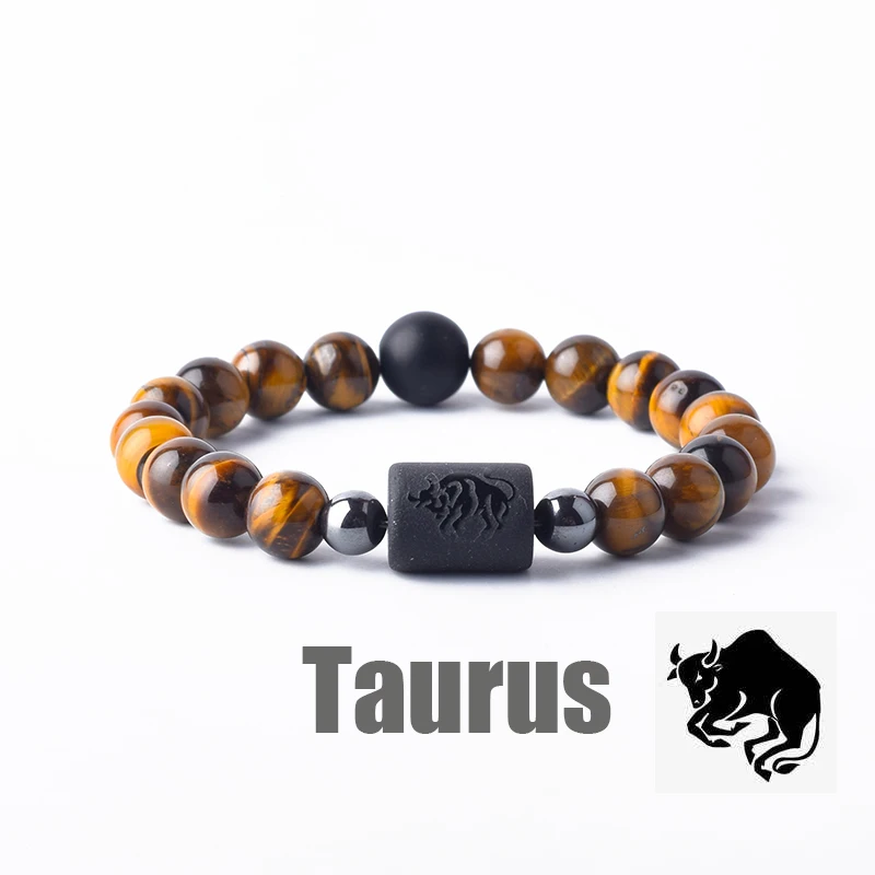 Zodiac Sign Bracelet Homme 12 Constellation Bangles Men Gemini Virgo Leo Libra Bracelet Women Friendship Gift Bracelet on Hand