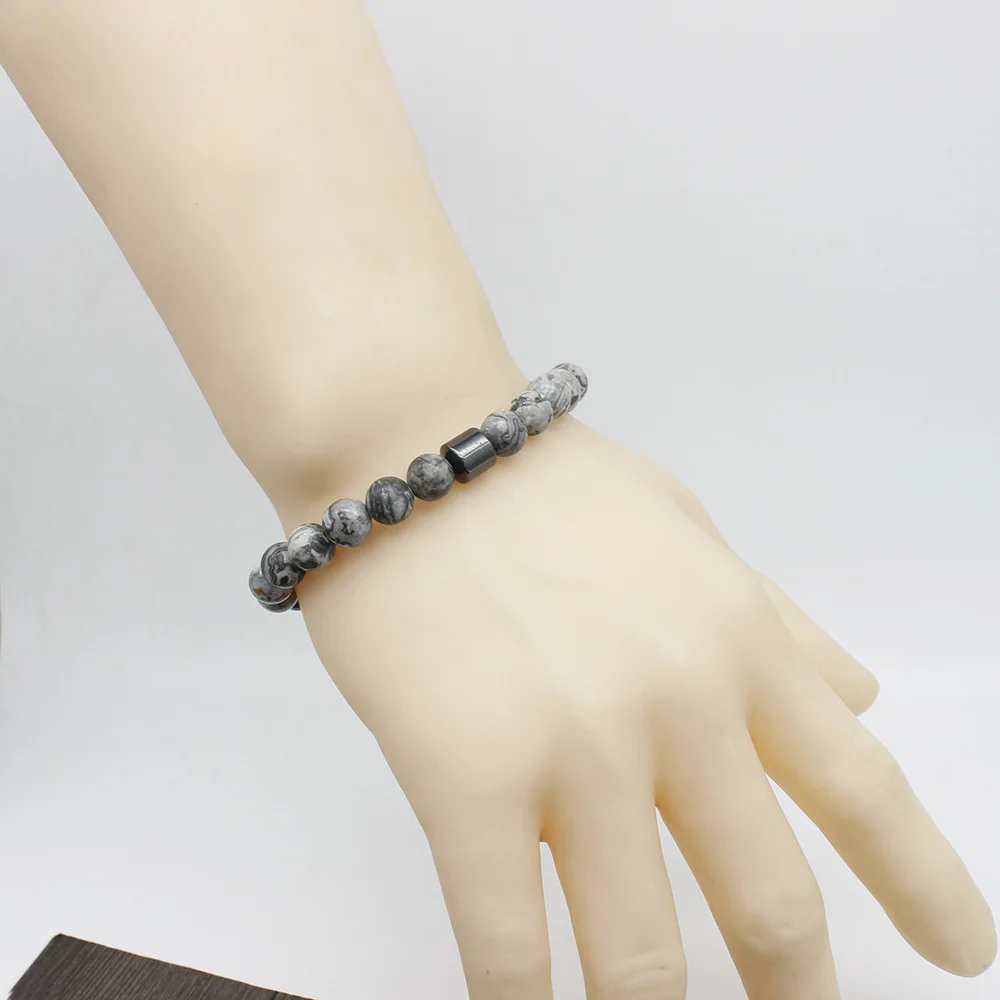 Tiger Eyes Natural Stone Beads Handmade Men Magnetic Hematite Accessory Bracelets for Boyfriend Father Gift