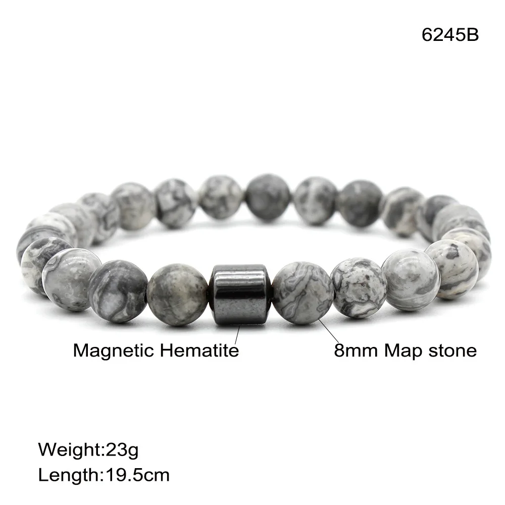 Tiger Eyes Natural Stone Beads Handmade Men Magnetic Hematite Accessory Bracelets for Boyfriend Father Gift