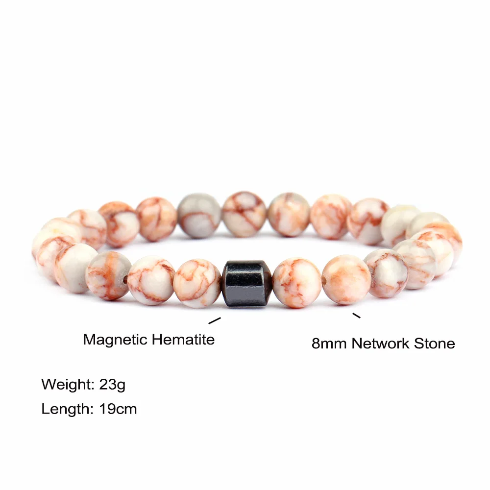 Tiger Eyes Natural Stone Beads Handmade Men Magnetic Hematite Accessory Bracelets for Boyfriend Father Gift