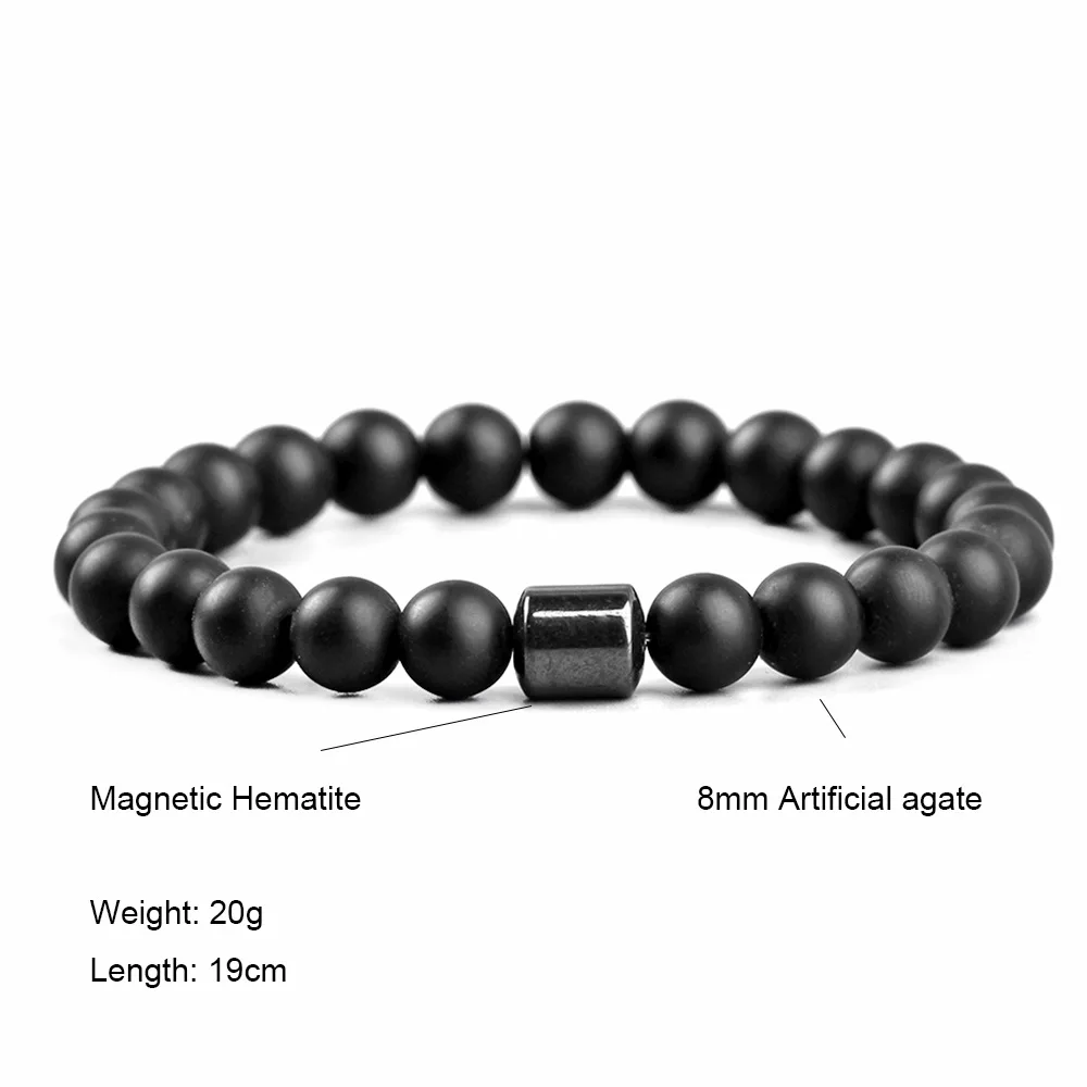 Tiger Eyes Natural Stone Beads Handmade Men Magnetic Hematite Accessory Bracelets for Boyfriend Father Gift