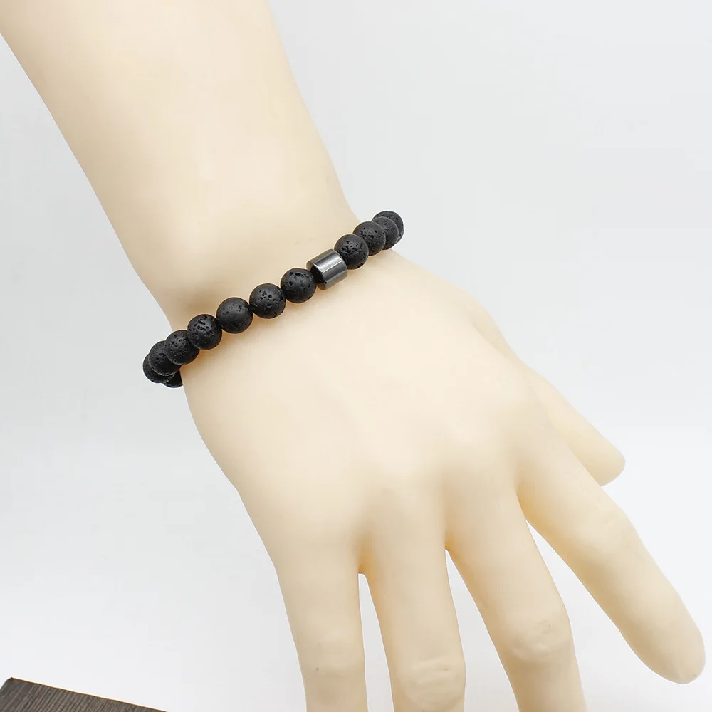 Tiger Eyes Natural Stone Beads Handmade Men Magnetic Hematite Accessory Bracelets for Boyfriend Father Gift