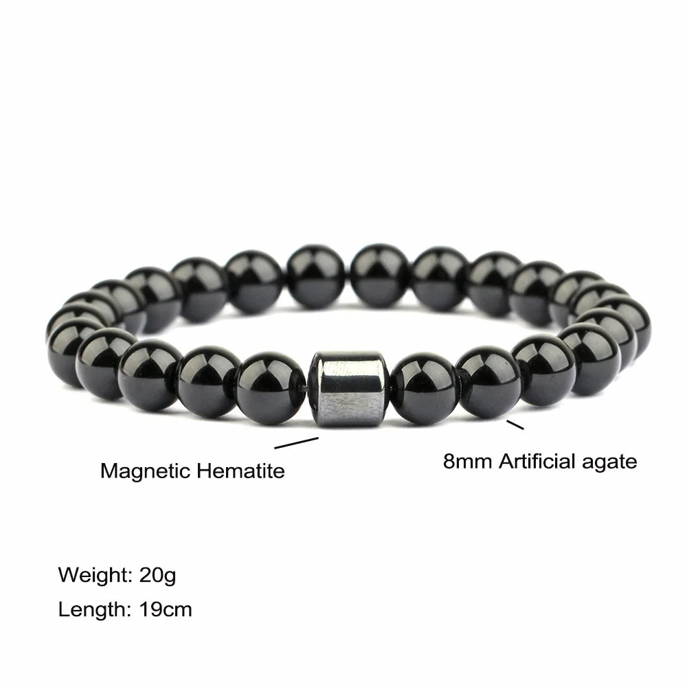Tiger Eyes Natural Stone Beads Handmade Men Magnetic Hematite Accessory Bracelets for Boyfriend Father Gift
