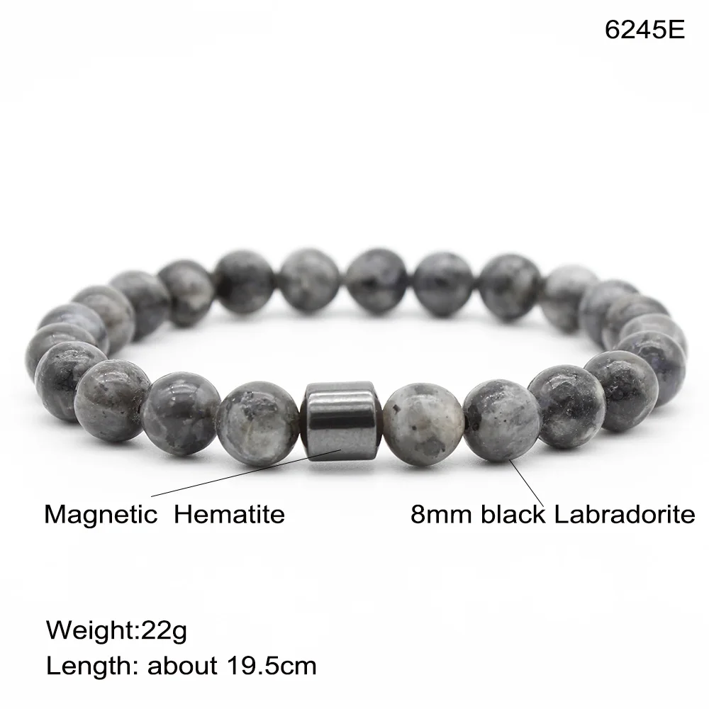 Tiger Eyes Natural Stone Beads Handmade Men Magnetic Hematite Accessory Bracelets for Boyfriend Father Gift