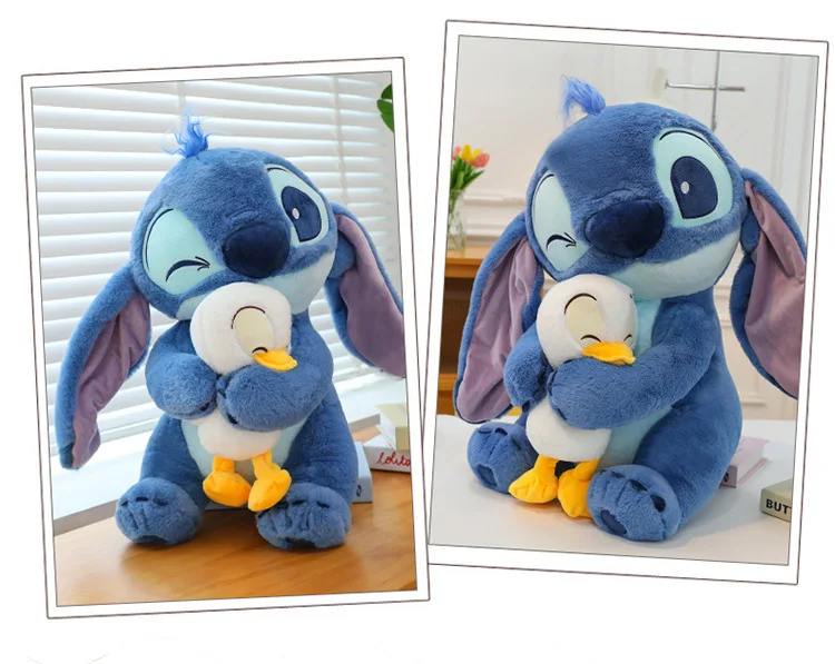 30-80cm Stitch Baby Hug Duck Doll Cloth Doll Pillow Stitch Internet Celebrity Plush Toy Cute Plush Toy Large Birthday Gift