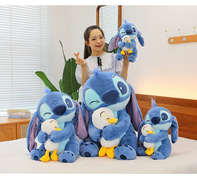 30-80cm Stitch Baby Hug Duck Doll Cloth Doll Pillow Stitch Internet Celebrity Plush Toy Cute Plush Toy Large Birthday Gift