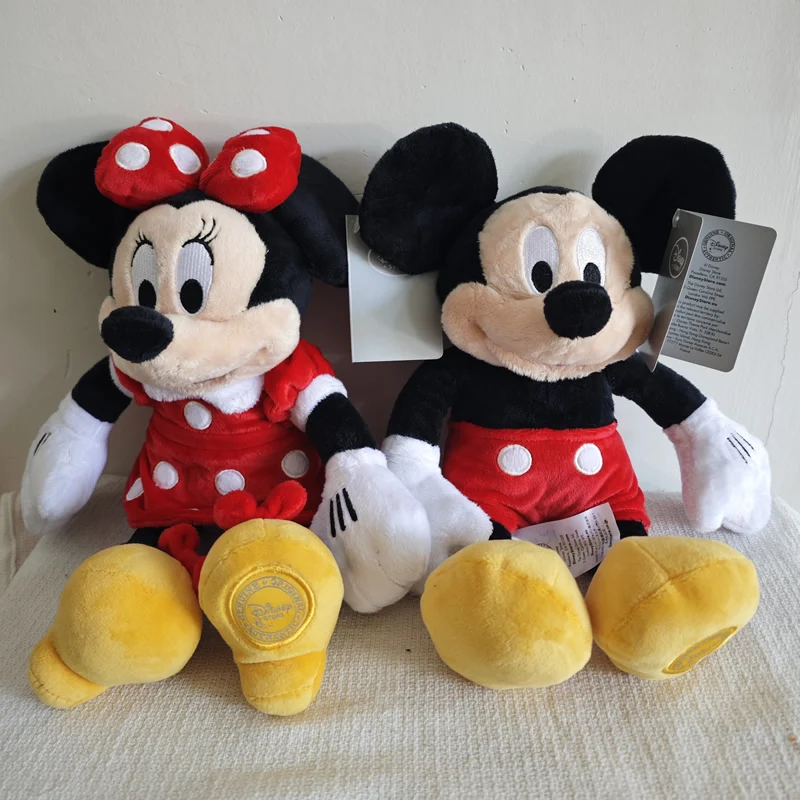 35cm Red Mickey Mouse And Red Minnie Mouse Plush Toys Stuffed Soft Doll For Birthday Gifts
