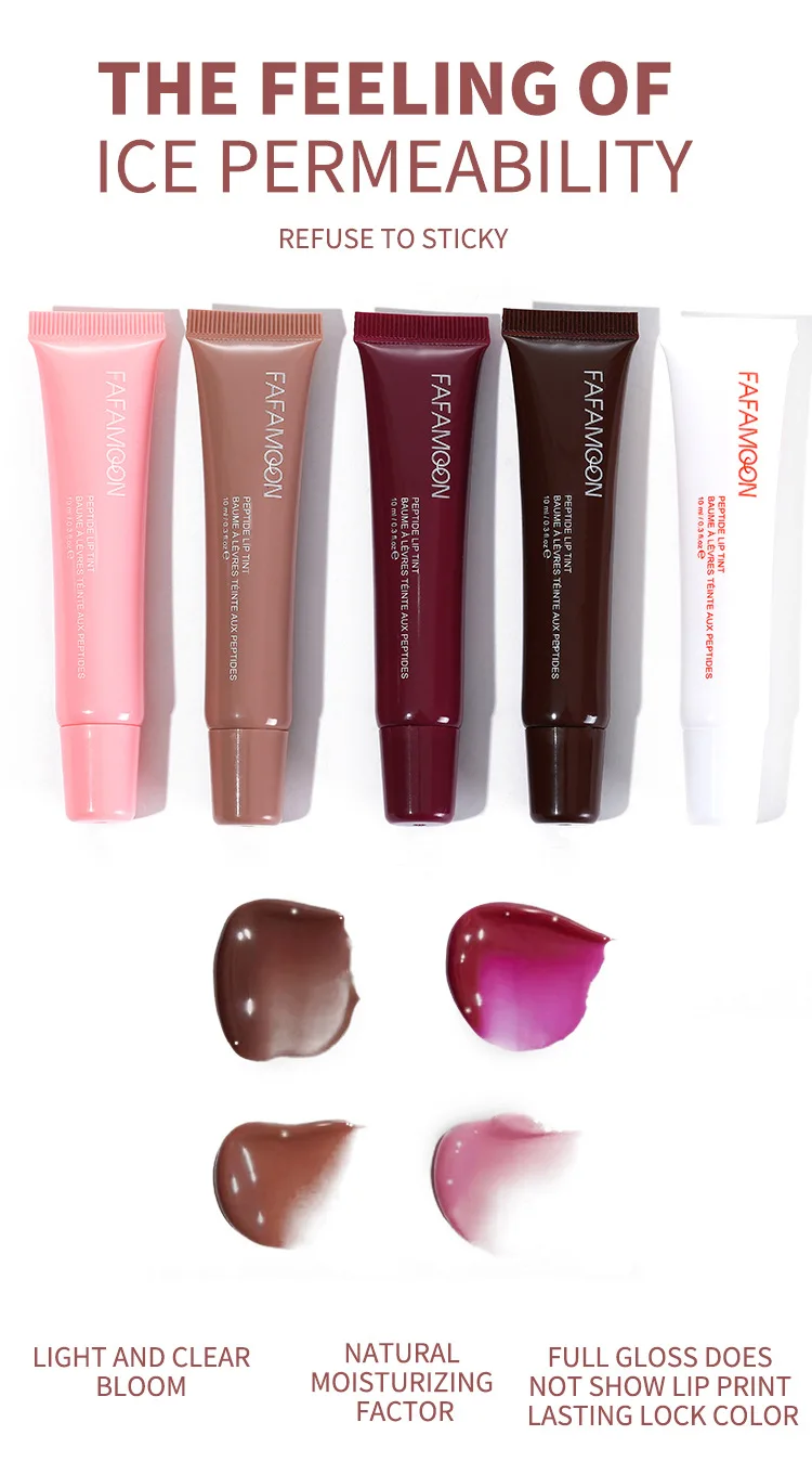 1pcs Soft Tube Mirror Lip Gloss Lip Oil Nude Brown Plumping Lip Gloss Moisturising Transparent Lipgloss Beauty Cosmetics Makeup
