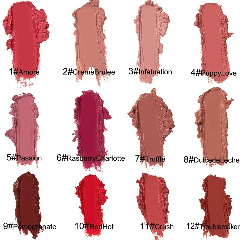 12 Colors Sexy Women Lipstick Waterproof Long Lasting Moist Lip Gloss Vivid Colorful Lipgloss Women Makeup Maquiagem