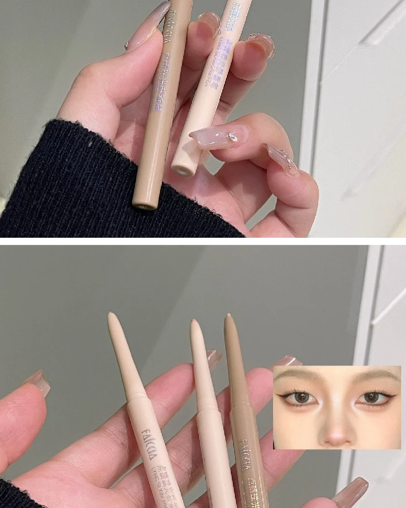 Ultra-fine Pink Pearl Lying Silkworm Pencil Matte Natural Brighten Shiny Highlighter Champagne Eyeshadow Stick Eyeliner Gel Pen