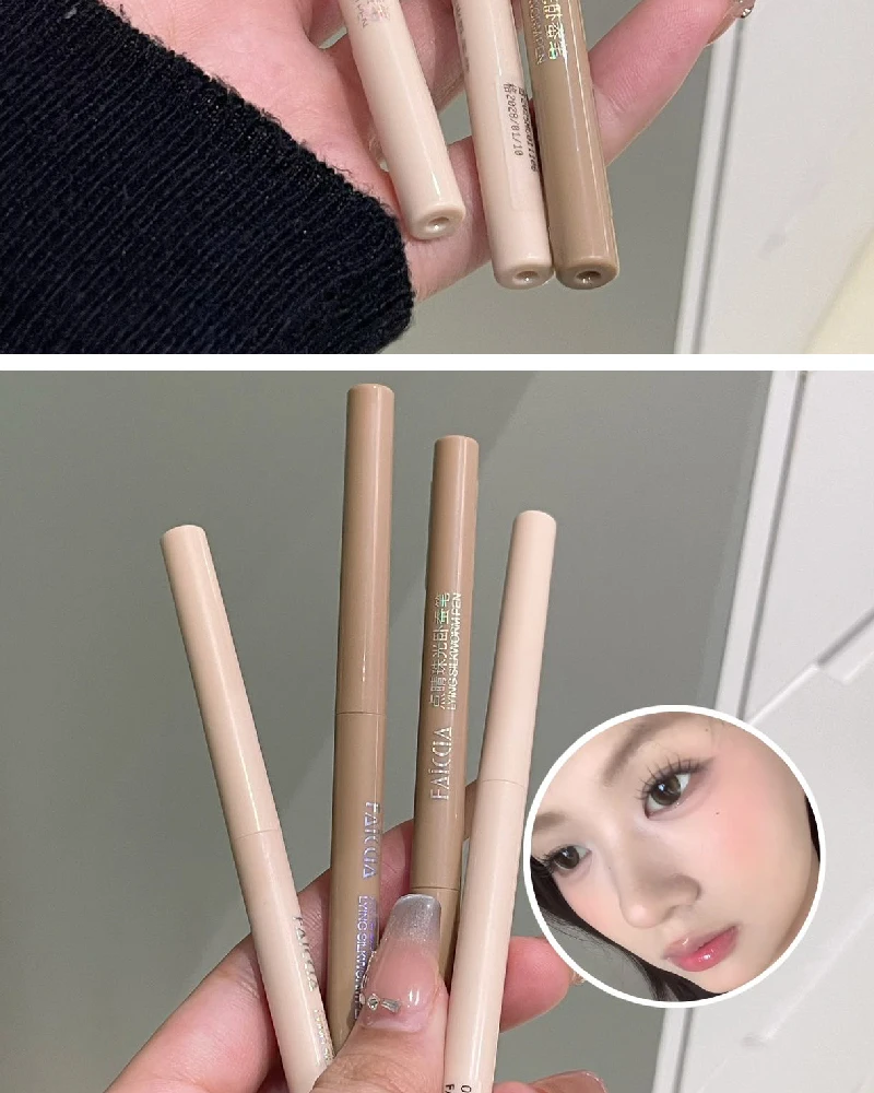 Ultra-fine Pink Pearl Lying Silkworm Pencil Matte Natural Brighten Shiny Highlighter Champagne Eyeshadow Stick Eyeliner Gel Pen