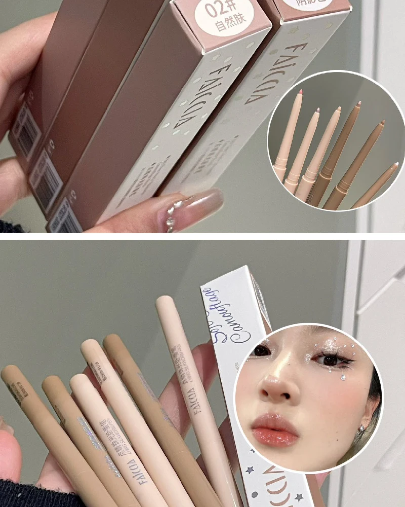 Ultra-fine Pink Pearl Lying Silkworm Pencil Matte Natural Brighten Shiny Highlighter Champagne Eyeshadow Stick Eyeliner Gel Pen