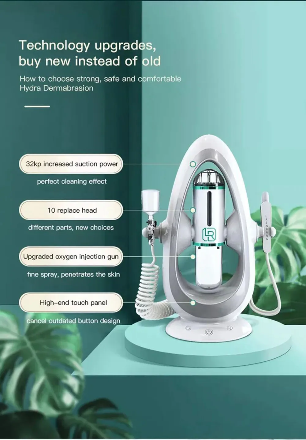 Newest Peeling Beauty Device Hydra Dermabrasion Aqua Facial Cleaning Small Bubble Oxygen Injection Instrument Suction Blackhead