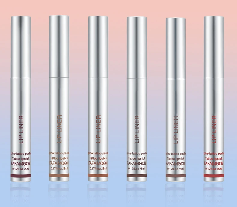 6 Color Waterproof Lip Liner Peel Off Tattoo Lip Gloss Lasting Matte Lip Tint Black Brown Contour Tear-off Makeup Stain Cosmetic