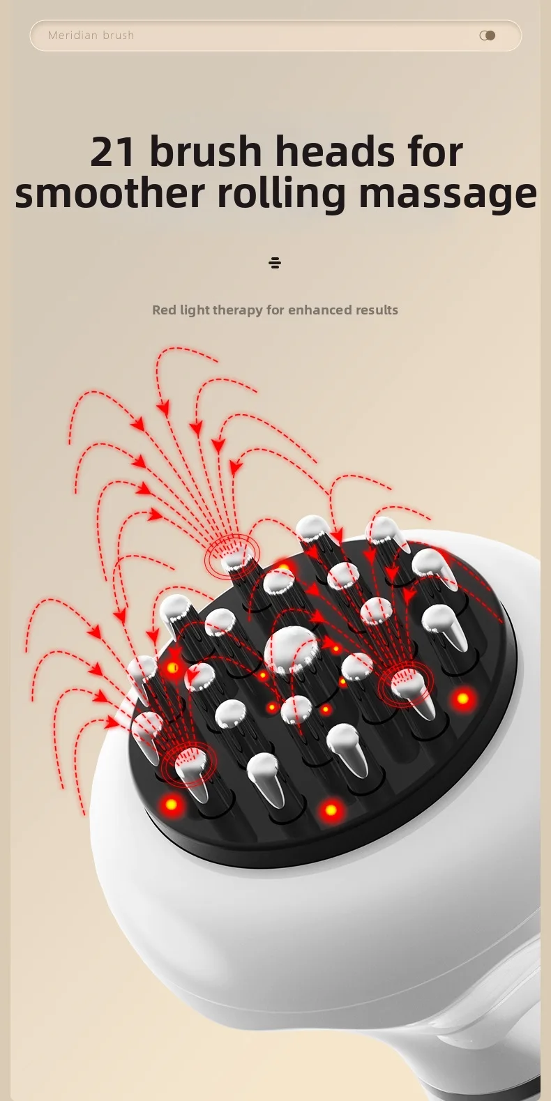 New Electric Meridian Brush 9 Levels Vibration Body Massager Shaping Reduce Stretch Marks Cellulit Relax Muscle Massage Tool