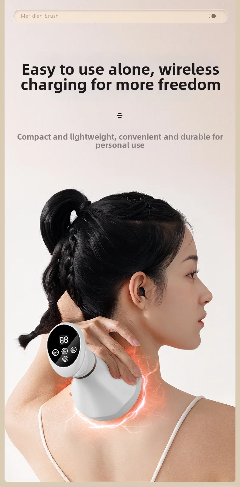 New Electric Meridian Brush 9 Levels Vibration Body Massager Shaping Reduce Stretch Marks Cellulit Relax Muscle Massage Tool