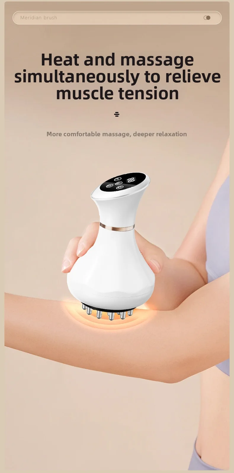 New Electric Meridian Brush 9 Levels Vibration Body Massager Shaping Reduce Stretch Marks Cellulit Relax Muscle Massage Tool
