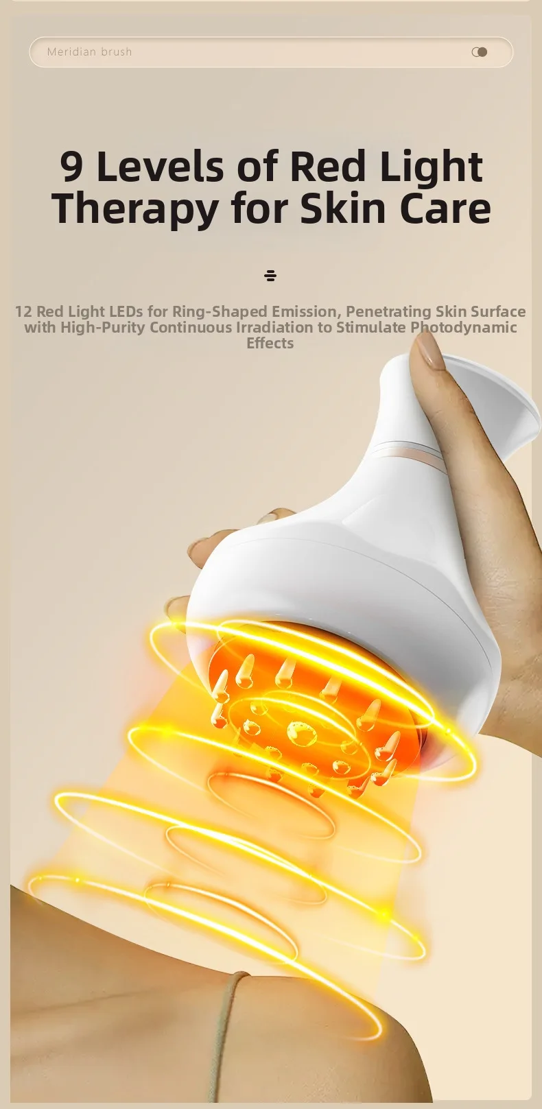 New Electric Meridian Brush 9 Levels Vibration Body Massager Shaping Reduce Stretch Marks Cellulit Relax Muscle Massage Tool