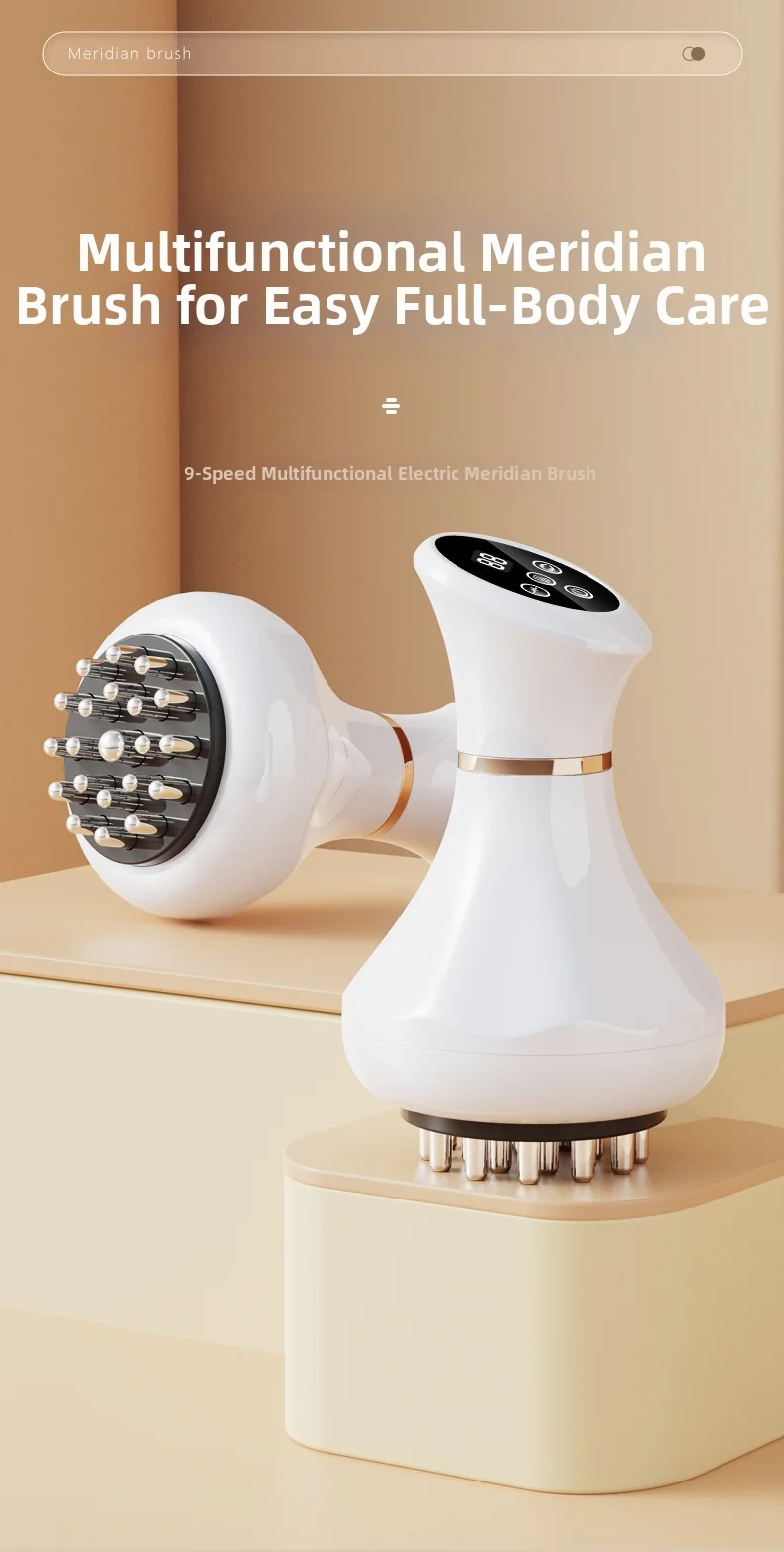 New Electric Meridian Brush 9 Levels Vibration Body Massager Shaping Reduce Stretch Marks Cellulit Relax Muscle Massage Tool