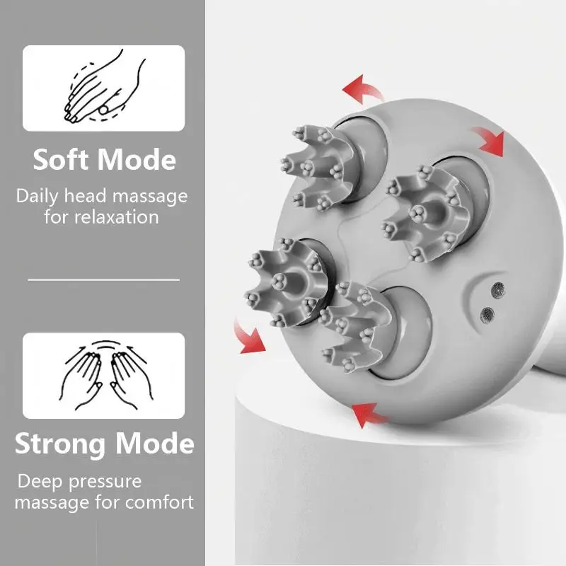 Electric Head Scratcher Scalp Massager with 84 Kneading Nodes Handheld Hair Growth Stimulation Device Gift for Mom Dad Women Men