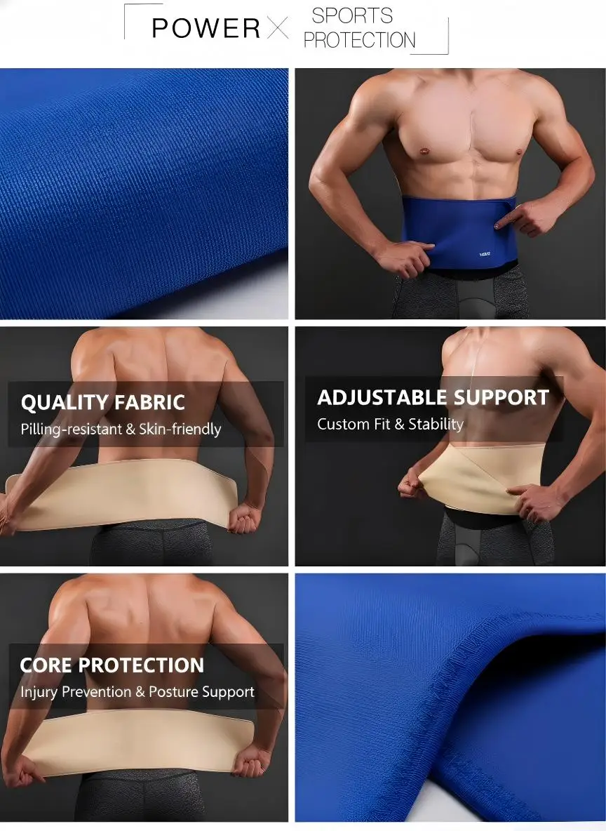 Neoprene Waist Trimmer Belt for Men Women - Waist Trainer Sweat Belt for Weight Loss & Fat Burn, Adjustable Slimming Corset for