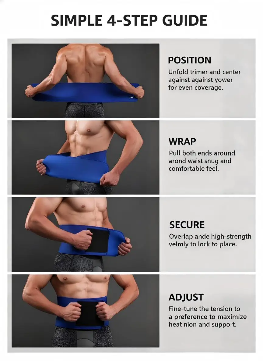 Neoprene Waist Trimmer Belt for Men Women - Waist Trainer Sweat Belt for Weight Loss & Fat Burn, Adjustable Slimming Corset for