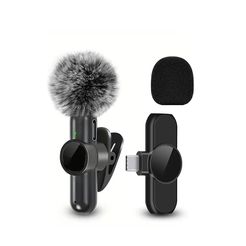 Wireless Lavalier Microphone, Mini Microphone, Suitable for Mobile Live Streaming, Video Recording and Recording