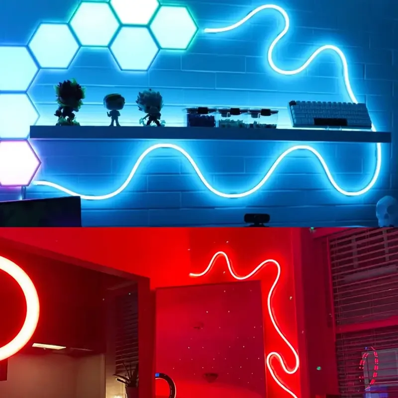 1 Roll of Low-Voltage 5V Flexible Rgb Color-Changing Neon Led Light Strip, USB Interface, with 24-Key Multi-Function Controller, Can Switch Light Colors and Adjust Light Brightness, Used for Gaming, Electric Car Decoration, House Bedroom Ceiling Wall DIY Decoration, Family Parties, Parent-Child Activities, Holiday Atmosphere, Music Stage, Ktv, and Other Decorations