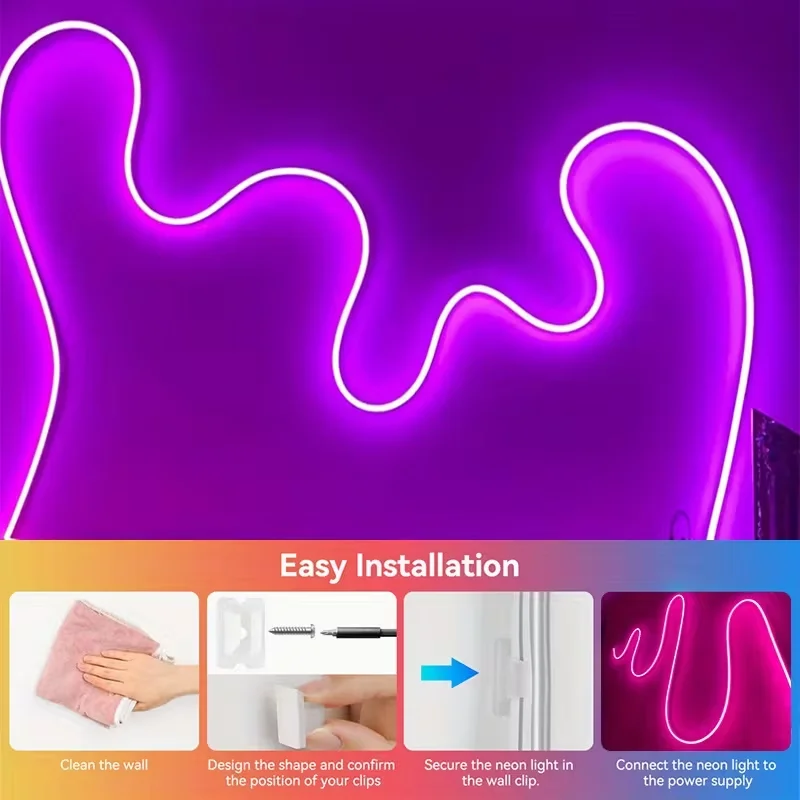 1 Roll of Low-Voltage 5V Flexible Rgb Color-Changing Neon Led Light Strip, USB Interface, with 24-Key Multi-Function Controller, Can Switch Light Colors and Adjust Light Brightness, Used for Gaming, Electric Car Decoration, House Bedroom Ceiling Wall DIY Decoration, Family Parties, Parent-Child Activities, Holiday Atmosphere, Music Stage, Ktv, and Other Decorations