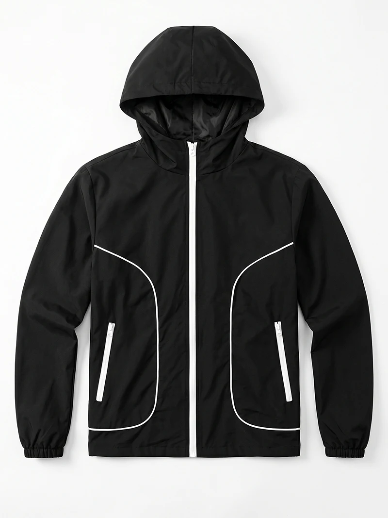 Men's Trendy 2 Piece Tracksuit Set Hooded Full Zip Windbreaker Jacket Coat Tops Quick Dry Athletic Jogger Pants Trousers
