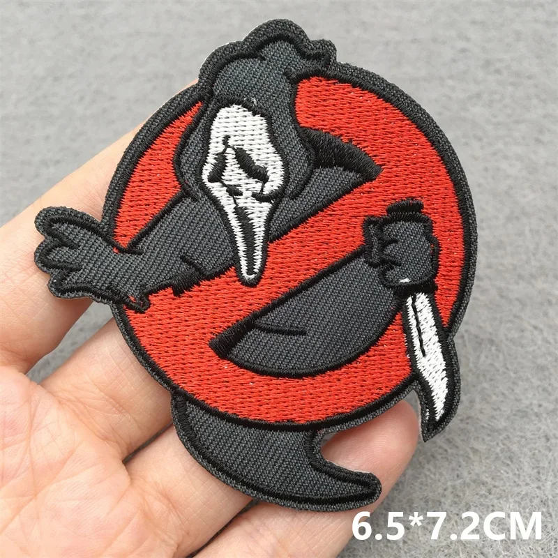 Punk Skull Embroidered Patches For Clothing Sticker Horror Patch Iron On Patches On Clothes DIY Sewing/Fusible Patch