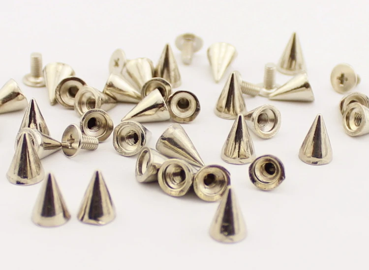 50sets/Lot 7*10mm Gun-Black Punk Rock Screwback Bullet Spikes And Studs For Clothes Alloy Rivets Leather Craft DIY Accessory