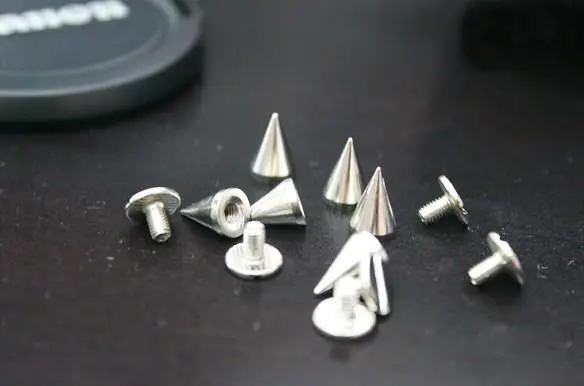 50sets/Lot 7*10mm Gun-Black Punk Rock Screwback Bullet Spikes And Studs For Clothes Alloy Rivets Leather Craft DIY Accessory