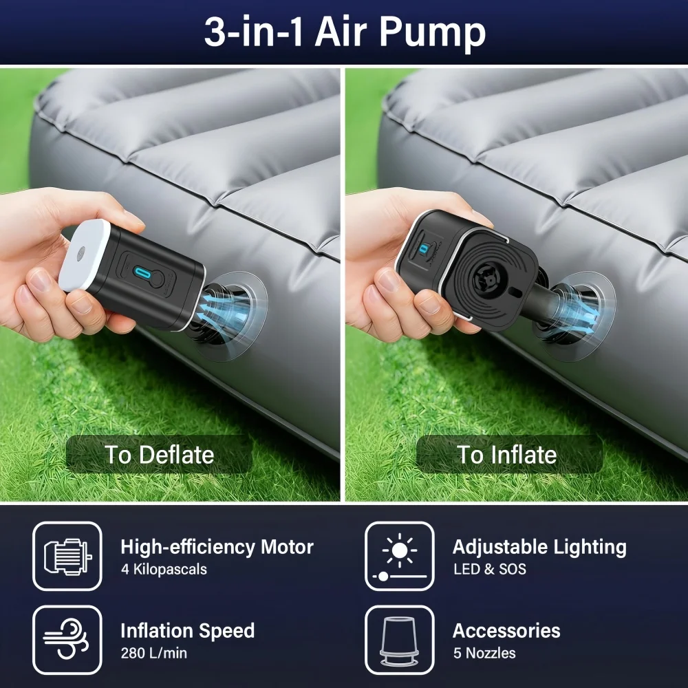 17L Travel Vacuum Storage Bags with Air Pump, Outdoor Clothes Compression Bags, Reusable Empty Vacuum Bags for Clothes Suitcases