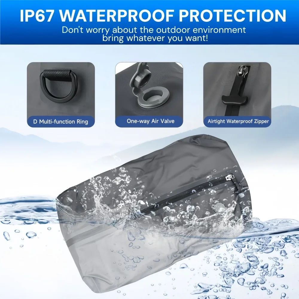 17L Travel Vacuum Storage Bags with Air Pump, Outdoor Clothes Compression Bags, Reusable Empty Vacuum Bags for Clothes Suitcases