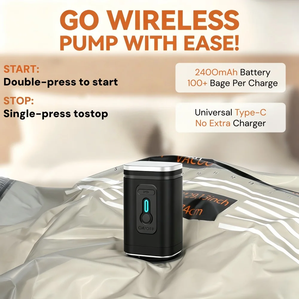 Vacuum Bags for Clothes Travel Set,Clothing Compression Bag That Saves Luggage Space,With Electric Pump for Travel & Home