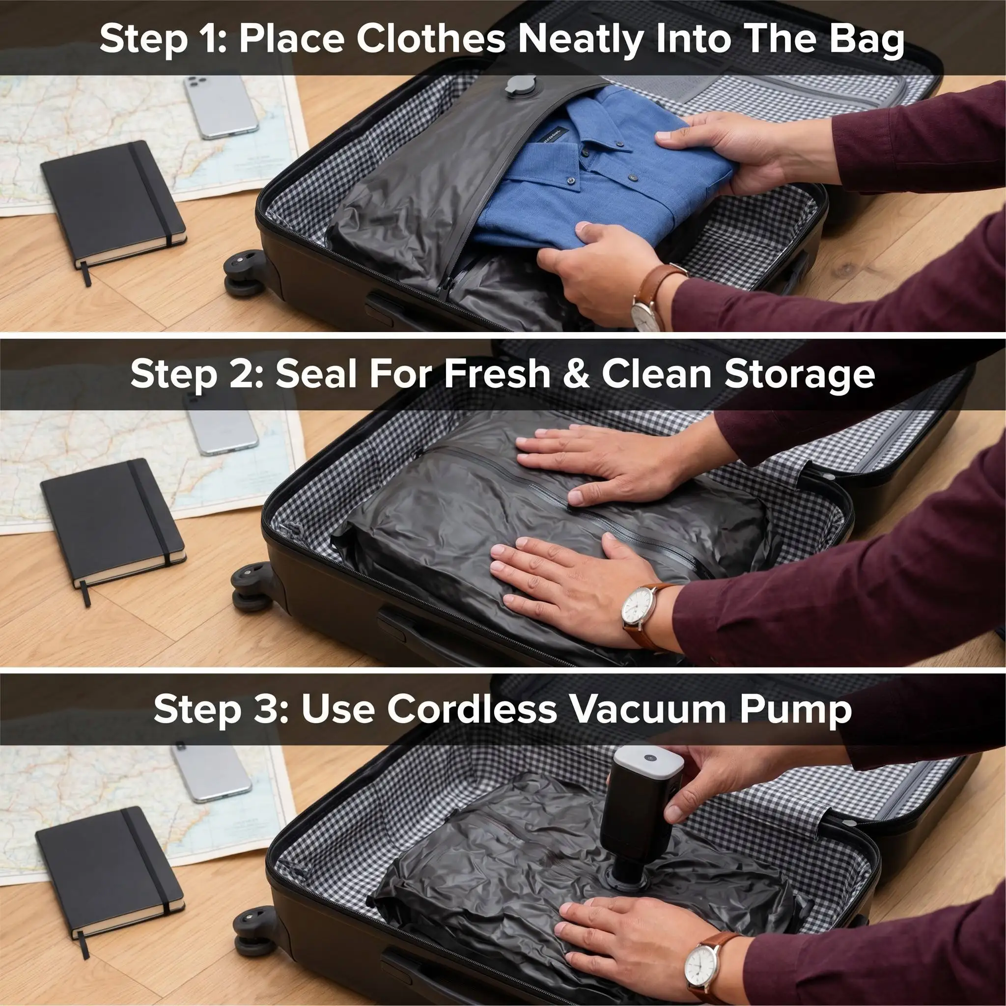 TPU Vacuum Storage Bags Waterproof Travel Flight Bag Durable Tear-Resistant Compression Seal Cube for Clothes Vacation Essential
