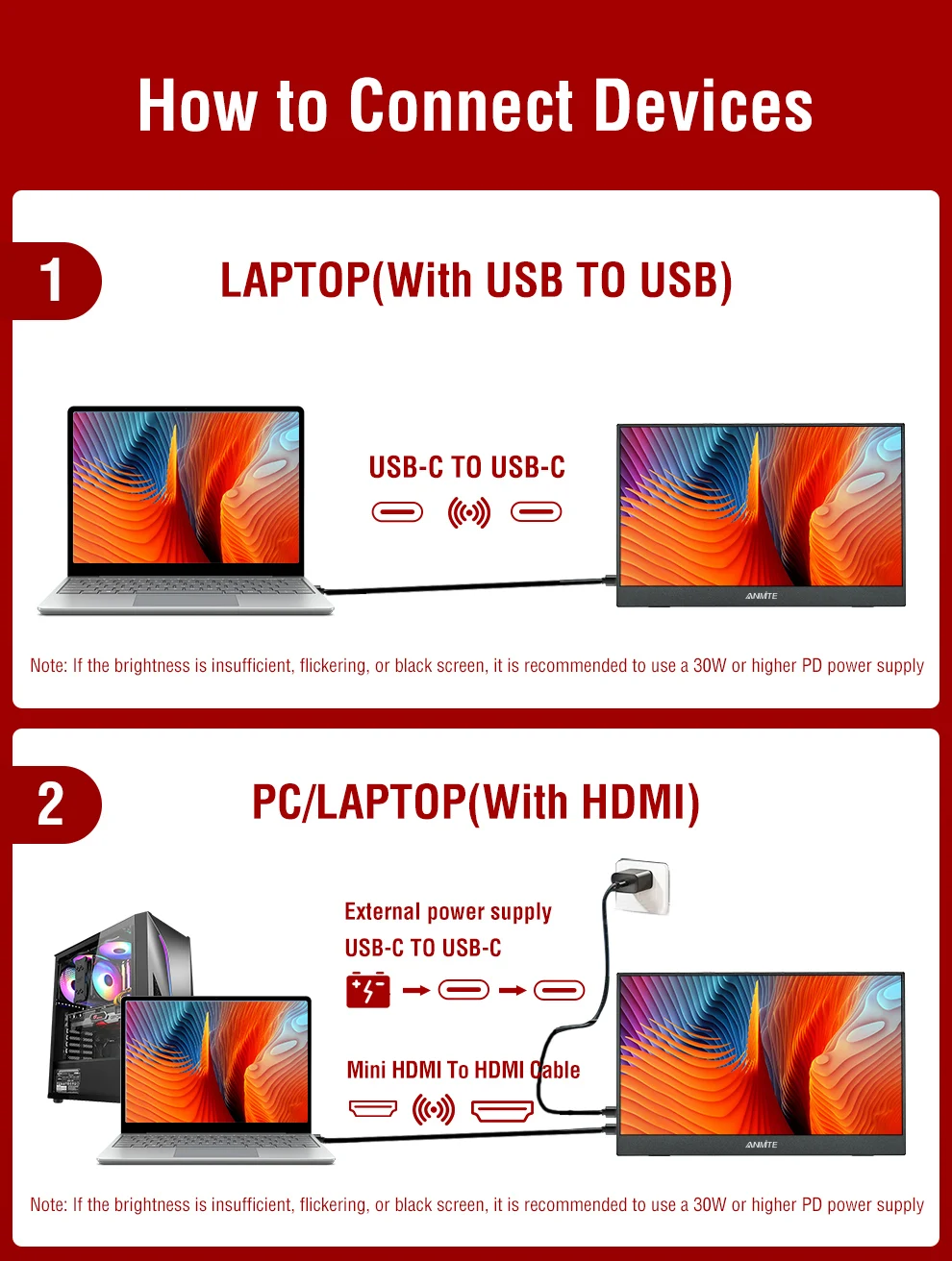 14 Inch Portable Touch Monitor Non-touch Optional 16:10 400cd/m2 Gaming Computer Expand Display For XBox PS4/5 Switch Loptop