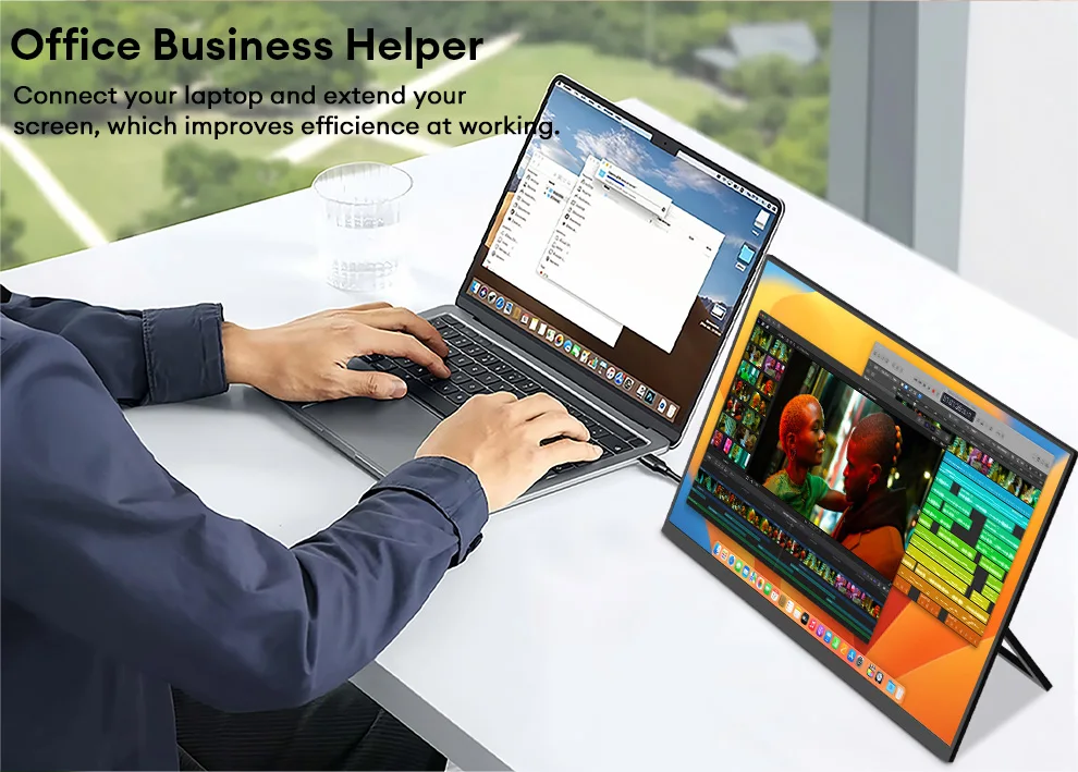 ZEUSLAP 18.5inch 1920*1080P 100Hz HDMI Type C Gaming Portable Monitor for Phone,NS, PS5, XBOX, PC, Laptop Extend Screen
