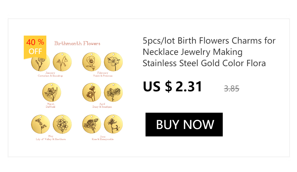Skyrim Birth Flower Pendant Necklace Women Stainless Steel Flora Gladiolus Poppy Peony Rose Daisy Necklace Personalized Jewelry
