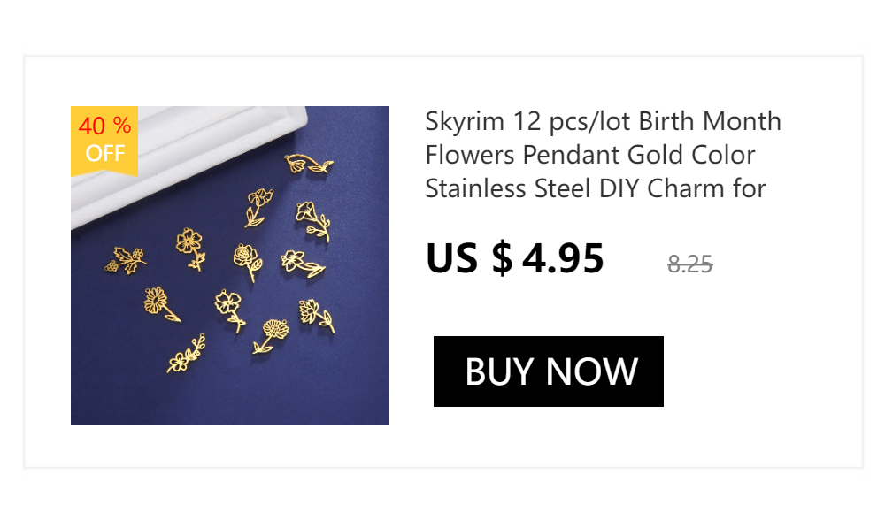 Skyrim Birth Flower Pendant Necklace Women Stainless Steel Flora Gladiolus Poppy Peony Rose Daisy Necklace Personalized Jewelry